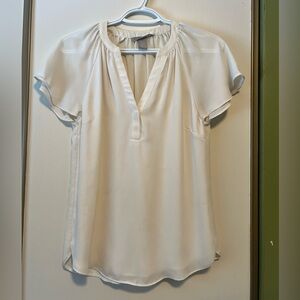 H&M Cream Blouse with V-Neck